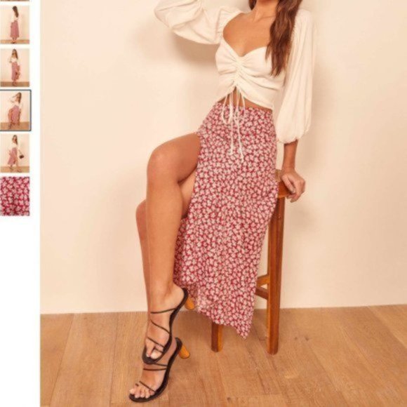 Reformation Dresses & Skirts - NWOT!! Hot! Reformation Zoe Midi Skirt - Grenadine